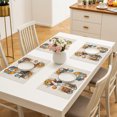 thumbnail image 6 of Placemats Set of 2 - 13x19 Inch, Fall Harvest Non-Slip Washable Place Mats for Dining Table, Thanksgiving Pumpkins Sunflowers Rustic Polyester & Linen Blend Table Mats for Kitchen Party Holiday, 6 of 9