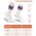 thumbnail image 3 of CoCoMangos Striped Crew Socks for Women, Cotton Retro Novelty Tube Socks Athletic Casual Fun Sock 4 Pairs, Size 5-10, 3 of 7