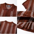 thumbnail image 2 of Yaoyar Men's Knit Shirts Short Sleeve Button Down Shirt Casual Button Up Cardigan Short Sleeved Lapel Top Vintage Summer Beach Shirts, 2 of 8