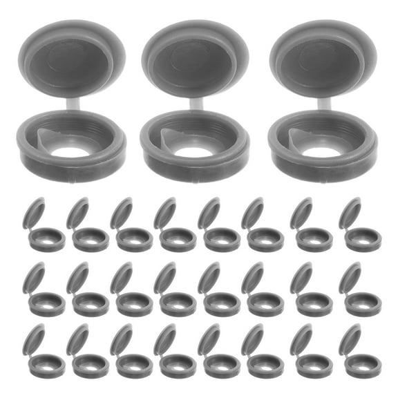 Tineasur 200Pcs Light Grey Plastic Decorative Screw Covers for Home Improvement and Projects