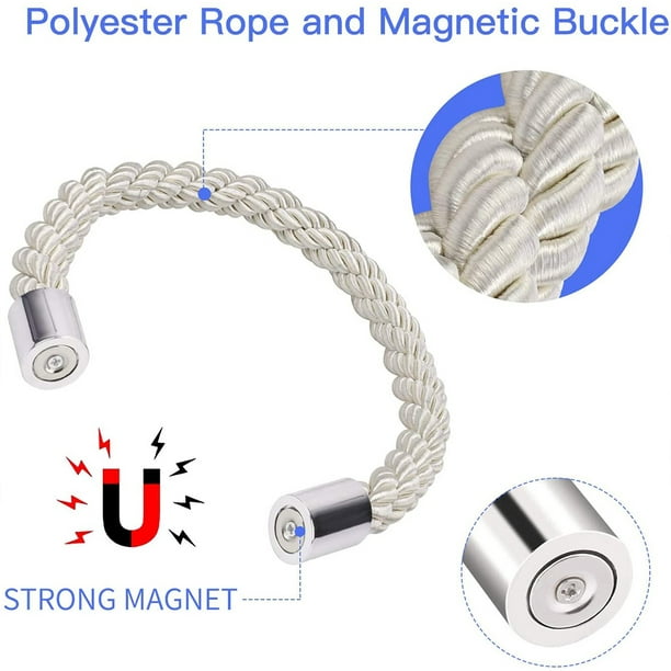 2 Pcs Strong Magnetic Curtain Tiebacks Decorative Rope Holdbacks