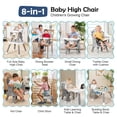 thumbnail image 2 of Cowiewie Trona para bebé 8 en 1 para bebés y niños pequeños, juego de mesa y silla, trona de mesa con arnés de seguridad, bandeja extraíble (ondulada), 2 of 5