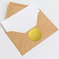 thumbnail image 2 of 100 pegatinas de lámina dorada de 5 cm con forma de corazón dorado en relieve para sobres, etiquetas autoadhesivas redondas con sello en relieve., 2 of 9