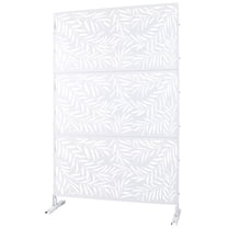 Outdoor & Indoor Privacy Screen Metal Privacy Screen 76" H×48" W, Freestanding Decorative Privacy Screen for Deck Balcony Patio, Privacy Fence Panels for Outside Lawn Garden