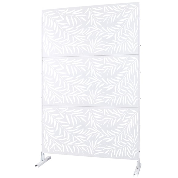 Outdoor & Indoor Privacy Screen Metal Privacy Screen 76" H×48" W, Freestanding Decorative Privacy Screen for Deck Balcony Patio, Privacy Fence Panels for Outside Lawn Garden