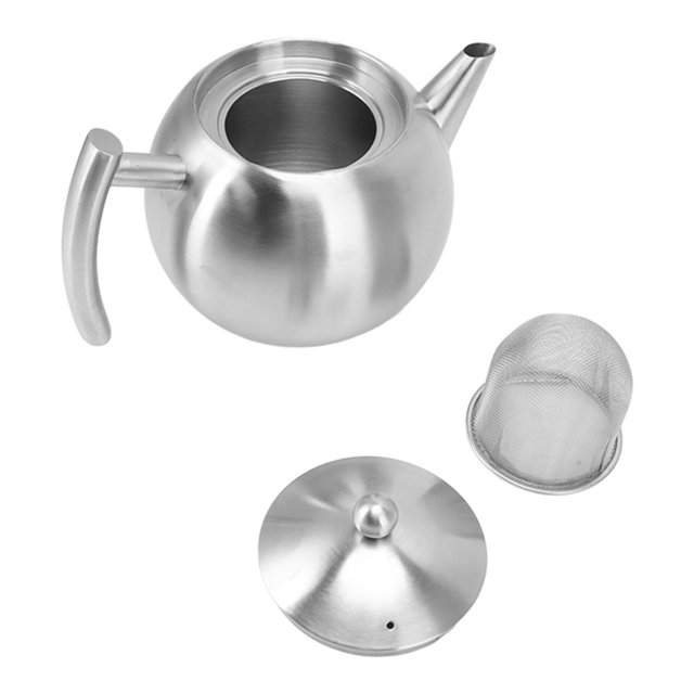 Tetera de Acero Inoxidable Tetera Portátil con Filtro Infusor Extraíble Tetera Esférica Acabado Brillante Cafetera para Acampar para Hacer o café en Inicio Casa de té ANGGREK Otros