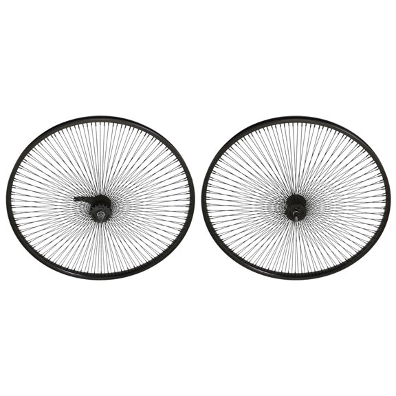 Bike 29 Steel Front & Coaster Wheel set 144 Spoke 14g Black 3/8 Axle Single Wall Black .