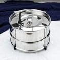 thumbnail image 4 of Kitchen Two Tier Stackable Steamer Insert Pans Stainless Steel Electric Pressure Cooker Cooking Insert, 4 of 7