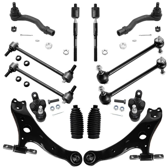 Detroit Axle - Front 14pc Suspension Kit for 2002 2003 Lexus ES300 Toyota Camry 4 Lower Control Arms & Ball Joints 4 Sway Bars Front & Rear 4 Outer & Inner Tie Rods 2 Boots & Bellows Replacement