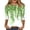 372#Fluorescent Green, variant on Women Loose Crew Neck 3/4 Sleeve Shirt Floral Print Dressy Blouse Ideal For Daily And Office Wear Fluorescent Green L