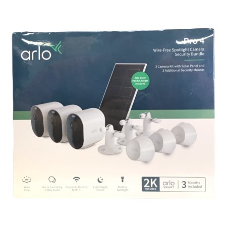 Arlo VMC4350P-1SCNAS Pro 4 3 Cam Kit with Bonus Solar Panel