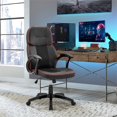 thumbnail image 2 of Armen Living Bender 17-21 "Fausse Chaise de Jeu de Course en Cuir en Noir / Rouge, 2 of 5