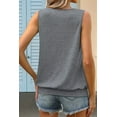 thumbnail image 5 of Women'S Summer Loose Fit Pleated Scoop Neck Casual Sleeveless Tank Tops Grey M, 5 of 6
