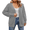 Light Heather Gray, variant on QUALFORT Cardigan Sweaters for Women, 100% Cotton V Neck Cardigan, Button Front Knit Sweater with Pockets, Long Sleeve Relaxed Fit, Black L