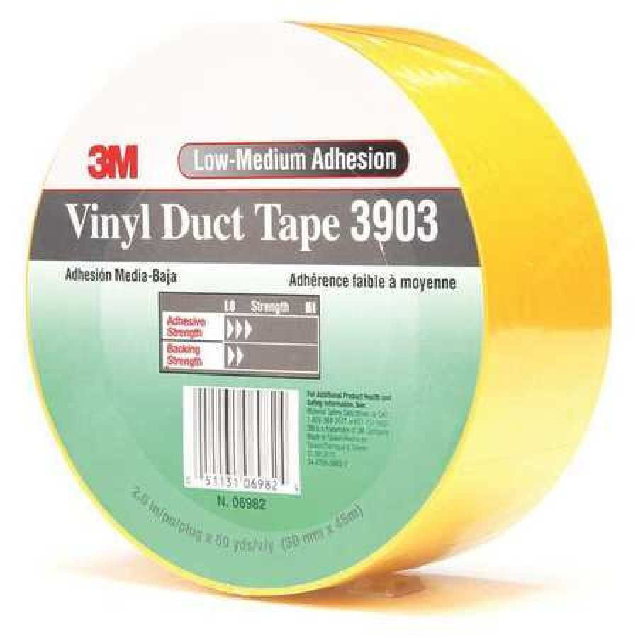 3M 3903 Duct Tape,2 x 50 yd,6.5 mil,Yellow,Vinyl