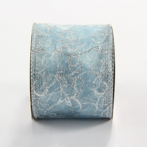 Christmas Ribbon for Christmas Tree Gift Wrapping Crafts Bows Wreaths Garland Wedding Holiday Decor Halloween 10 Yards*6.3cm (ice blue)