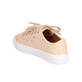 thumbnail image 3 of New Women Qupid Reba-69C Leatherette Perforated Metallic Lace Up Sneaker, 3 of 5