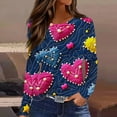 thumbnail image 2 of Kilaqueen Long Sleeve Shirts for Women Valentine's Crew Neck Pullover Tops Casual Fashion Trendy Festival Sweatshirt, 2 of 7