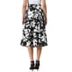 thumbnail image 3 of Falda Midi Floral INSPIRE CHIC para Mujeres, Verano, Cintura Elástica, Casual Elegante, Falda A-line Boho, L Negro, 3 of 6