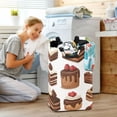 thumbnail image 5 of Yayeee Freestanding Laundry Hamper with Handle Collapsible Large Storage Basket for Clothes, White Sweet Cakes, 5 of 7