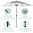 thumbnail image 5 of Best Choice Products 10ft 3-Tier Solar Patio Umbrella w/ 24 LED Lights, Tilt Adjustment, Easy Crank - Fog Gray, 5 of 7