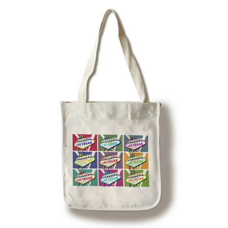 Art Welcome Sign - Las Vegas, Nevada - Welcome Sign Pop Art - Lantern Press Artwork (100% Cotton Tote Bag - Reusable)