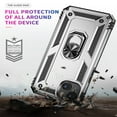 thumbnail image 6 of SaniMore Tri-layer Case for iPhone 14 6.1" 2022, 360° Rotating Holder/Kickstand Rugged PC Back + TPU Bumper Magnetic Car Mount Anti-fingerprint Anti-fall Heavy Duty Protective Case, Silver, 6 of 8