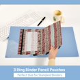 thumbnail image 5 of Dailycode 2 Pack Pencil Pouch for 3 Ring Binder Smooth Zipper Folders with Pockets Clear Window Pencil Case, Geometric Striped Pattern, 5 of 6