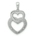 thumbnail image 1 of Pendentif en Argent Sterling 925 Rhodié en Forme de Cœur Double, 1 of 2