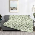thumbnail image 2 of Honeii Green Rabbit print throw blanket, crafted from cozy cotton flannel, offers versatile home decor as a bedding suitable for all seasons.-80"x60", 2 of 6