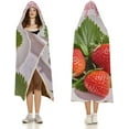 thumbnail image 3 of Wearable Blanket Hoodie Oversized Soft Warm Hooded Blanket Lovely Strawberry Blanket Throw Wrap Poncho for Women, 3 of 6