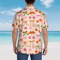 thumbnail image 6 of Daiia Cherries And Bows Hawaiian Shirt for Men Gentle Cotton Regular Short Sleeve Casual-XX-Large, 6 of 9