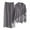 Gray, variant on Women's Casual Solid Retro Plus Size Cotton Button Shirt High Waist Loose Pocket Long Pant Suit