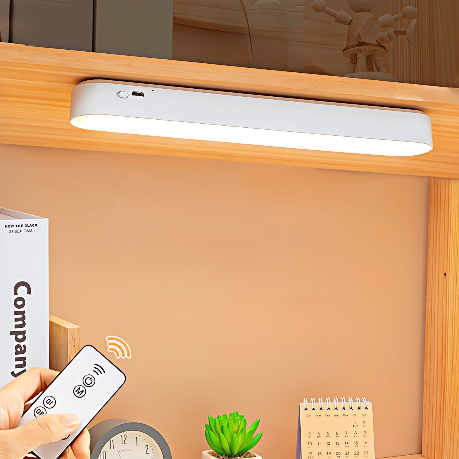 2024 Upgraded Version Desk Lighting & Ceiling Lamp Eye Protection Learning Remote Control Lamp Rechargeable Plug in Two Home &Kitchen Use Three Color Temperature Dormitory Desk Lamp Night Light