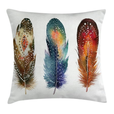 Feather House Decor Throw Pillow Cushion Cover Indian Feathers