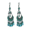 thumbnail image 1 of Ayyufe Bohemian Women Rhinestone Crescent Moon Long Fringe Hook Earrings, 1 of 7