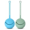 Back Bay Play Silicone Pacifier Holder Case for Diaper Bag, Eating, Stroller, Changing - Baby Binky Holder & Pacifier Container 2 Pack Sage Green/Breeze Blue