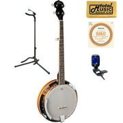 Oscar Schmidt OB4 5-string Banjo, Gloss Finish TMS Stand Bundle