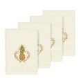 thumbnail image 2 of Authentic Hotel and Spa Turkish Cotton Pineapple Embroidered Cream 4-piece Washcloth Set, 2 of 3