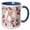 Blue/White, variant on 3drose, Blonde Haired White Bride with Plum Botanicals and Wedding Dress, 15oz Two-tone Black Mug