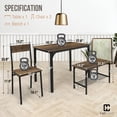 thumbnail image 3 of CAPHAUS 4 Pieces Dining Table Set for 4 w/ Bench and Chairs, Modern Table Set for Dining Room, Home, Kitchen w/ Storage Rack, Rectangle Table, Bench & Two Chairs, Space-Saving Dining Set, Rustic Oak, 3 of 8