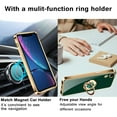 thumbnail image 2 of Case for iPhone XR Case 6.1" Slim Silicone Electroplated Bumper Cover with Ring Stand Shockproof Impacted Holder Soft Flexible TPU Phone Cases - Green, 2 of 9
