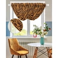 thumbnail image 3 of Waterfall Valances for Windows, Black Orange Kitchen Sheer Valance Curtains, Vintage Abstract Tiger Stripes Fur Patterned Rod Pocket Swag Valances for Living Room Bedroom, 47.2"x38.5", 2 Panel, 3 of 8