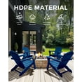 thumbnail image 5 of Folding Adirondack Chair, HDPE Patio Adirondack Chair with 2 Cup Holders, All-Weather Outdoor Chairs, Fire Pit Chairs for Patio, Garden, Poolside, Navy Blue, 5 of 10