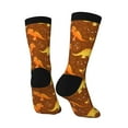 thumbnail image 3 of Goofa Dinosaurs and Leaves Printed Men's Crew Socks, Soft Durable Breathable Moisture-Wicking with Odor Control Cotton socks, 3 of 9