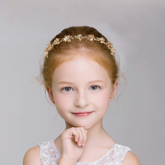 OUNONA 1Pc Golden Rhinestone Headband Fashion Hair Hoop Wide Hair Hoop for Party Decoration