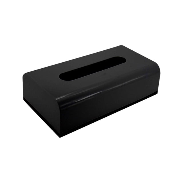 Injueey Soporte de caja de pañuelos resistente y duradero de plástico para almacenamiento de servilletas de , soporte para servilletas Almacenamiento y organización del hogar negro 1