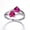 red, variant on 1pc S925 Sterling Silver fashion sweet romantic cute two 6x6mm Heart Shape Simulated Mystic Rainbow Topaz Double Heart Promise Ring for Women