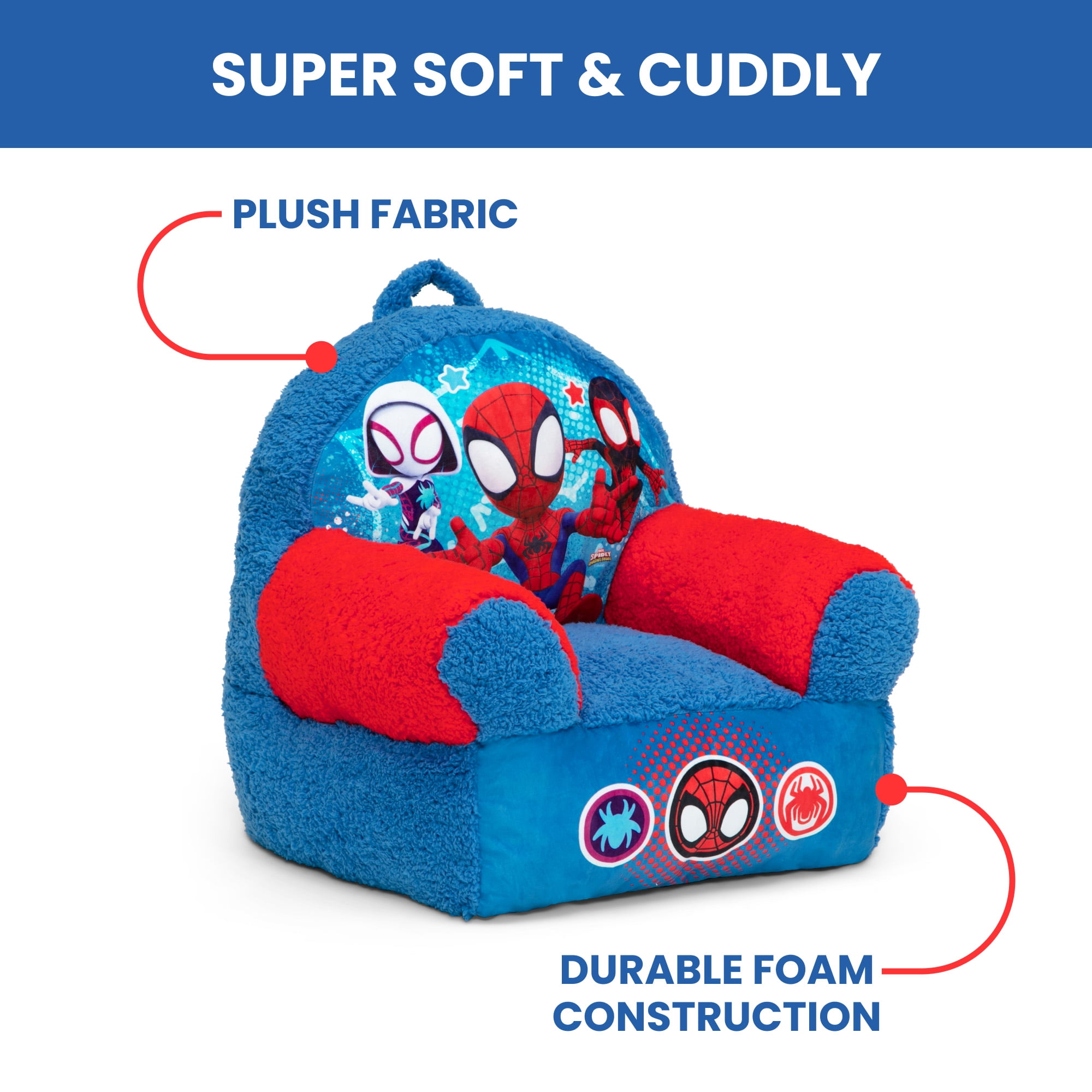 Spidey and His Amazing Friends Cozee Buddy Chair by Delta Children, Blue