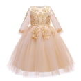 thumbnail image 1 of Vestido de niña, vestido de princesa con mangas de red y gasa de red, 1 of 6